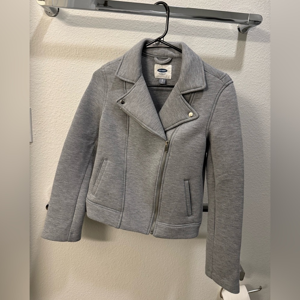 gray old navy jacket